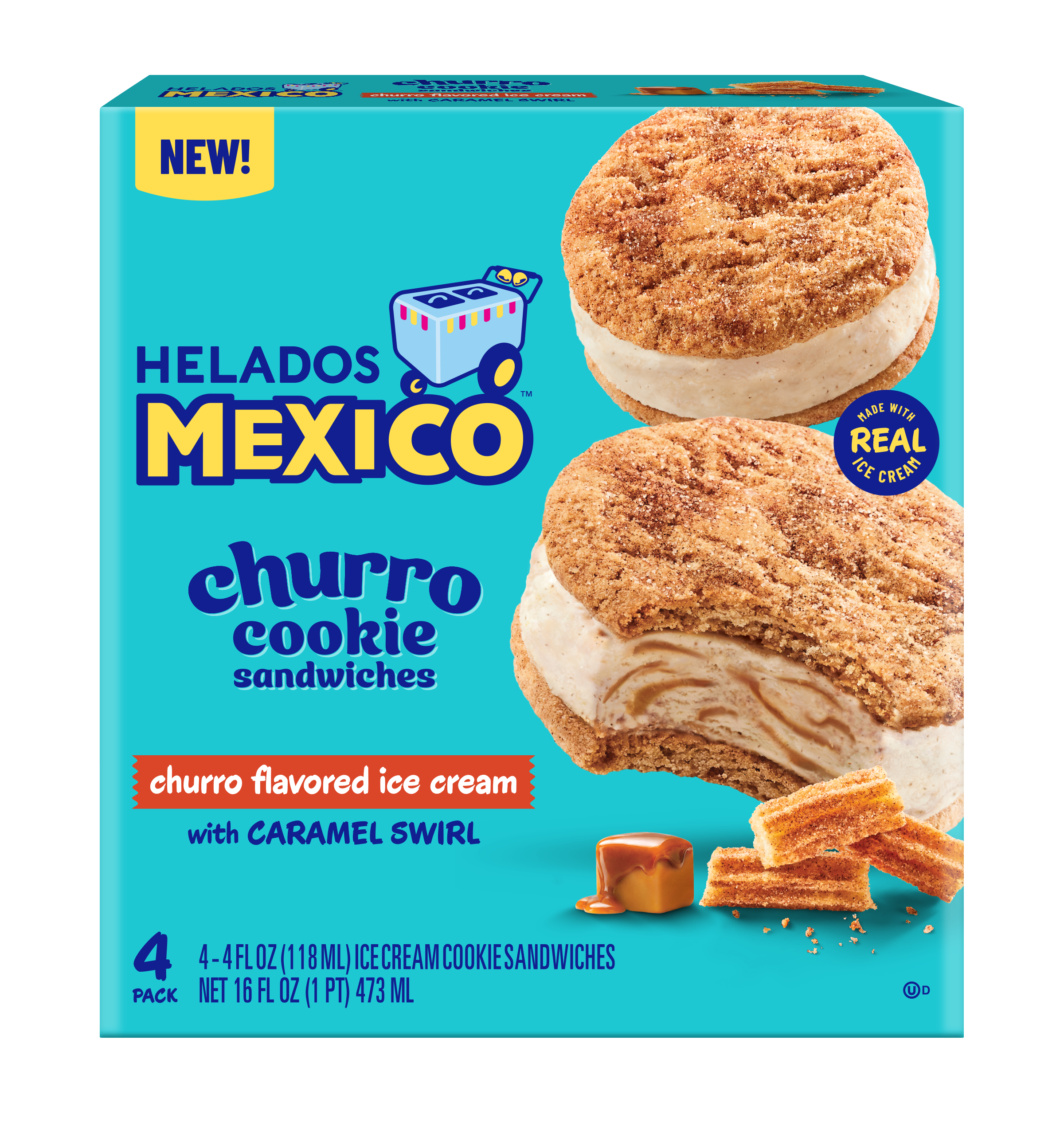 Churro Cookie Sandwich with Caramel Swirl 4-Pack