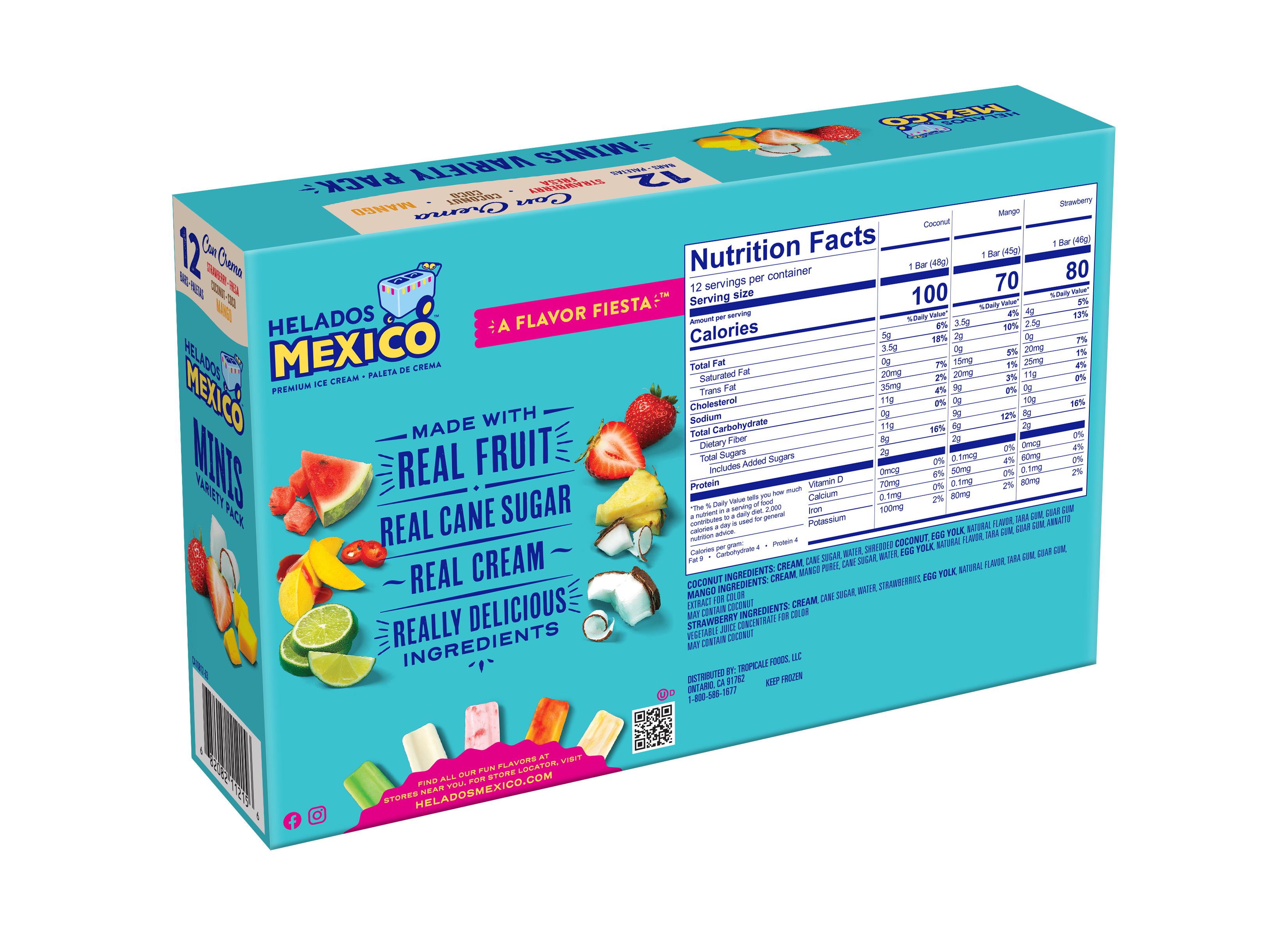 Mini Variety Cream Paletas 12-Pack