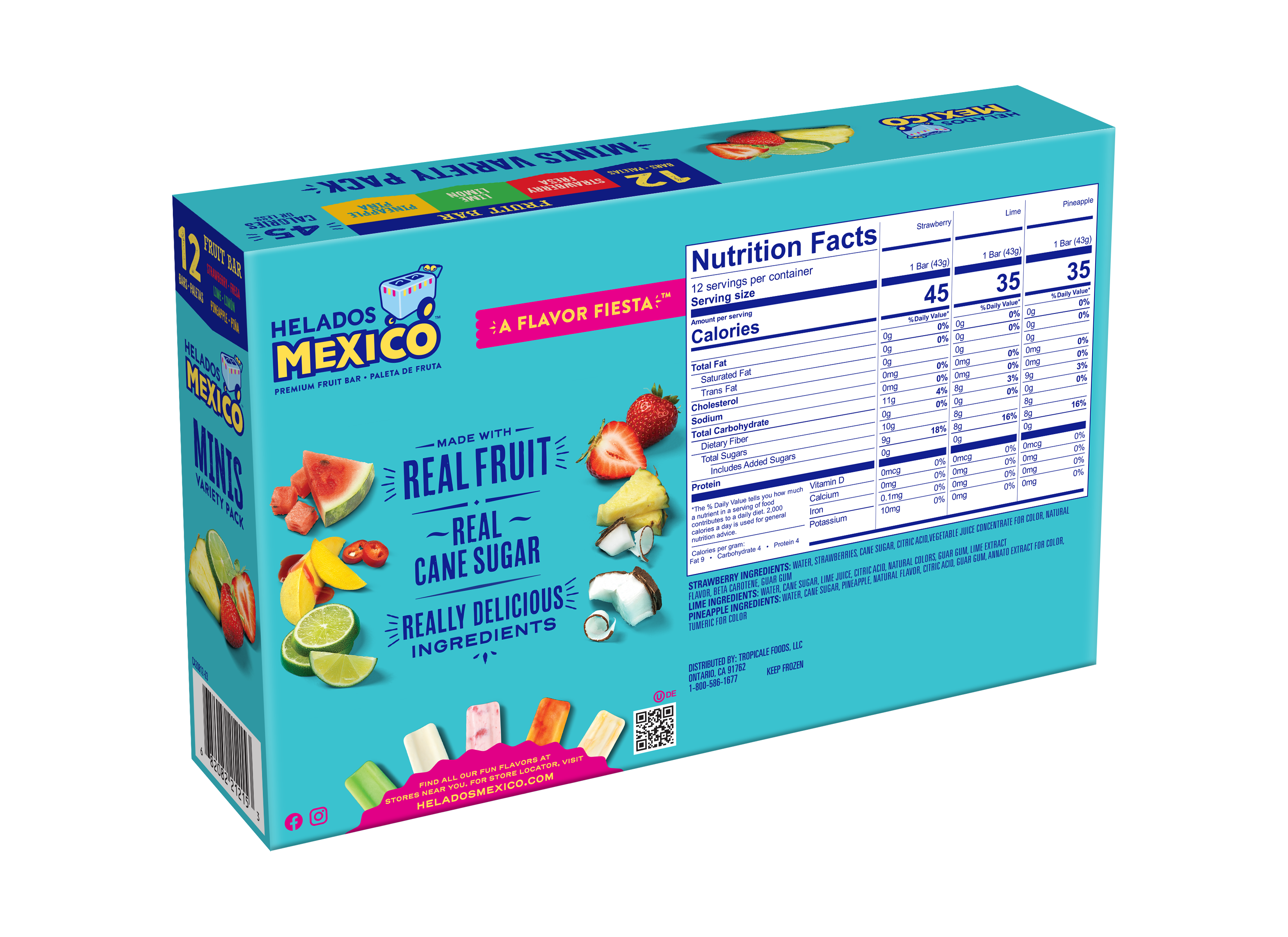 Mini Variety Fruit Paletas 12-Pack