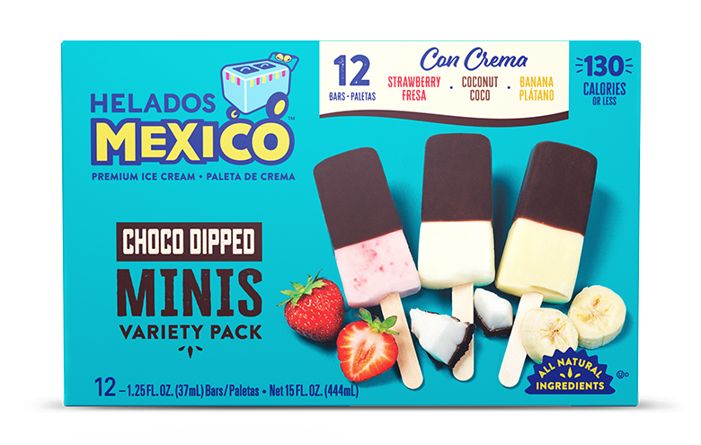Cream Paletas – Choco-Dipped – Minis Variety Pack—12-count
